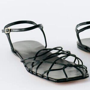 Tibi Berneice Kidskin Sandal Black Size 37